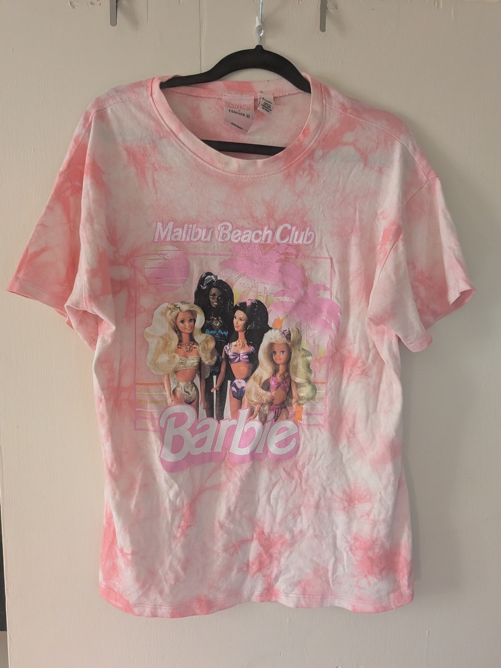 Barbie Pink Tie-Dye Malibu Beach Club Graphic Tee